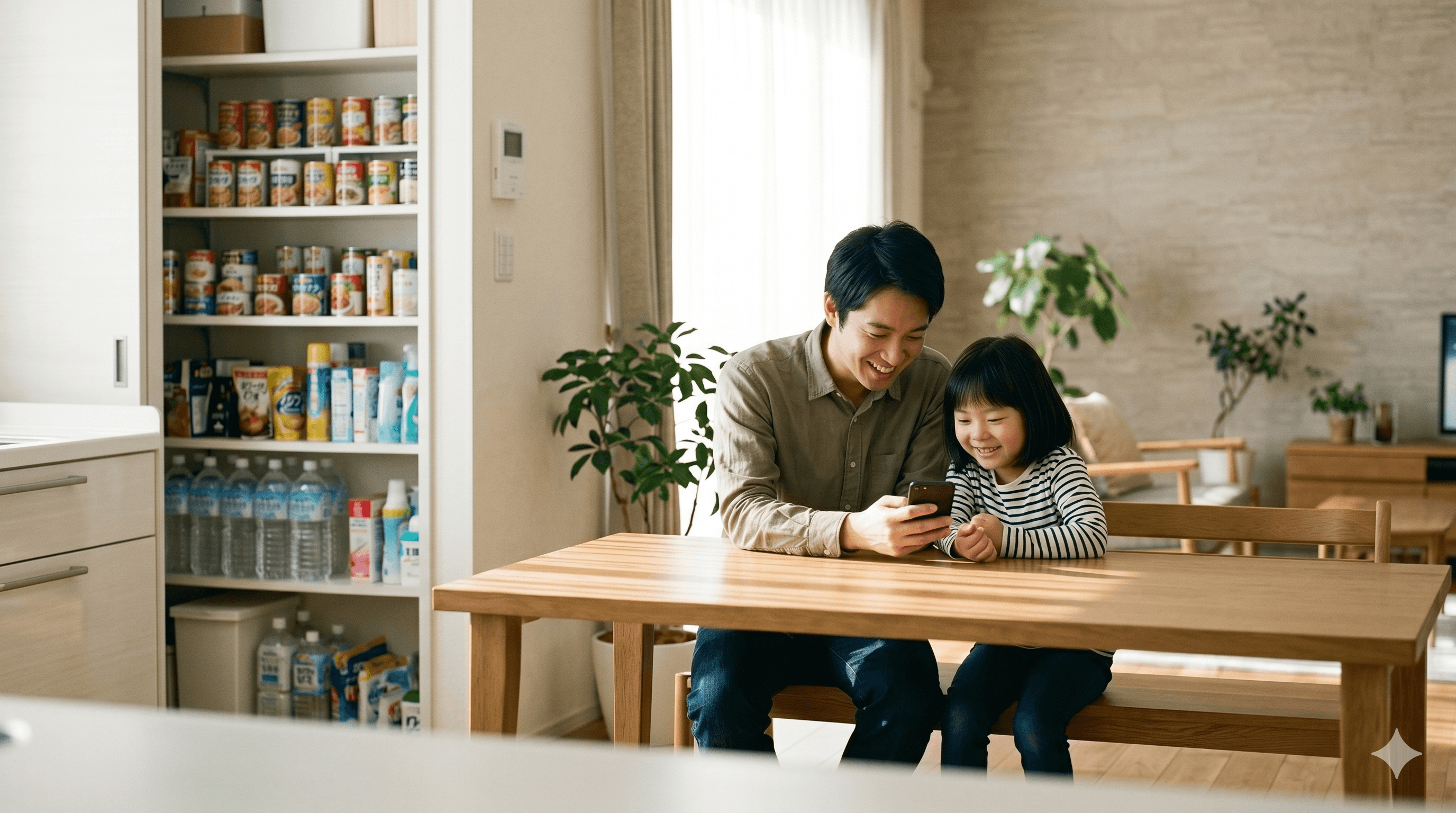スマストックで備蓄管理を楽しむ家族